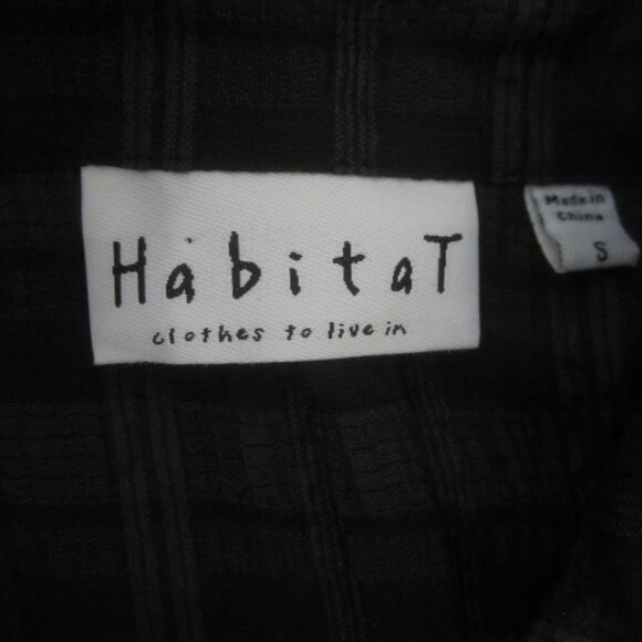 Habitat Womens S Black 3/4 Sleeve Cotton Blend Seersucker Tunic Shirt Top - Picture 3 of 7